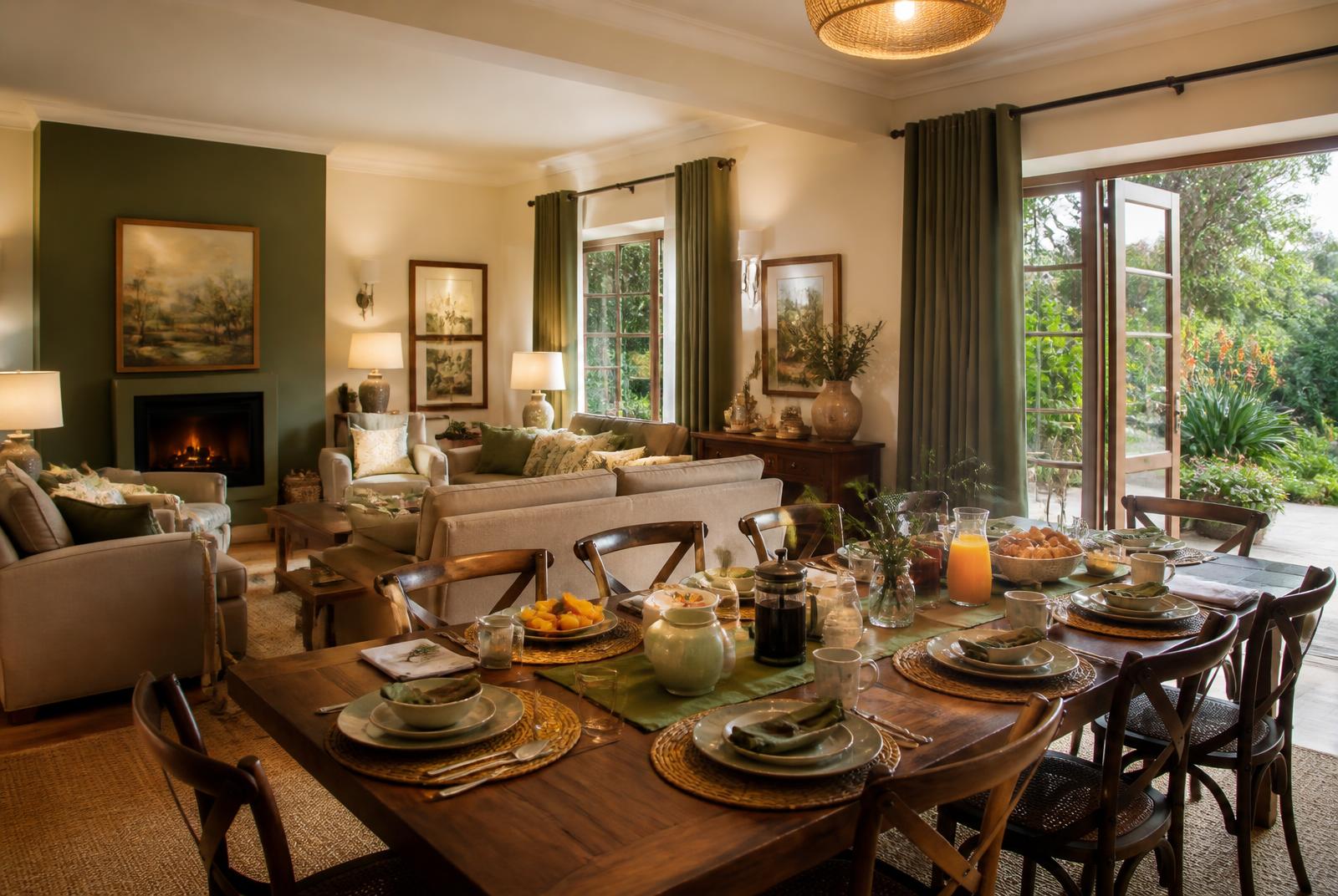 Guest lounge and breakfast table at Epicure Home Guesthouse Heidelberg